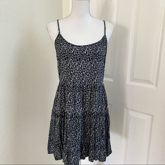 Divided Tiered Sundress Blue Floral Sz 12 - Picture 1 of 12